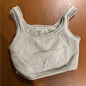 Reformation Light Gray Knit Crop Tank Top